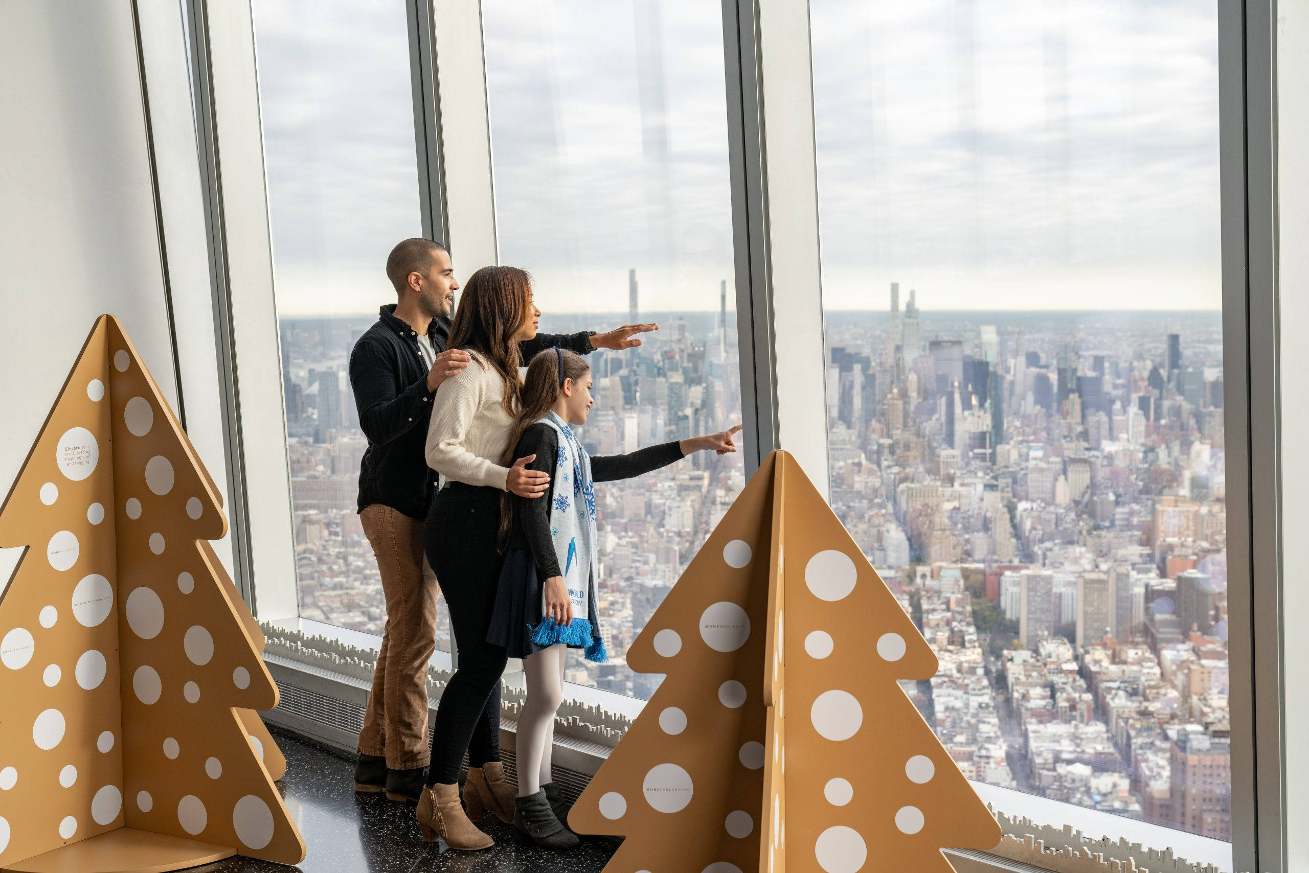 One World Trade Center, observation deck, glass window, 2K Desktop Wallpaper