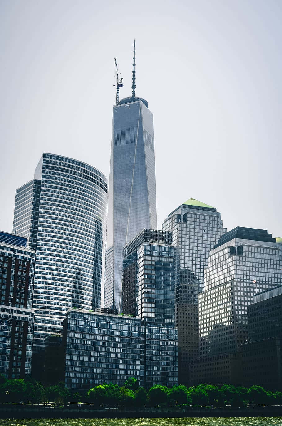 One World Trade Center, hazy sky, urban skyline, HD Phone Wallpaper