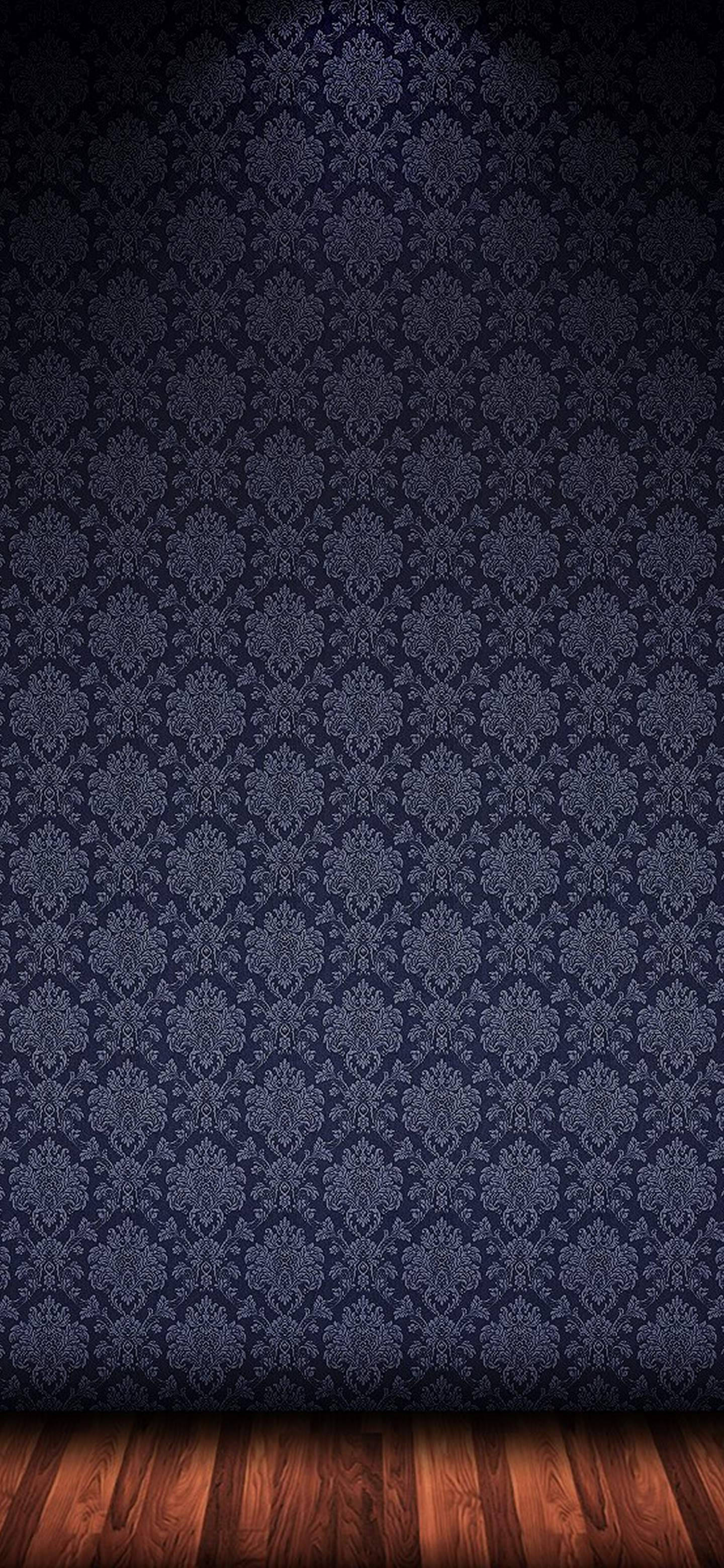 OnePlus 7 Pro, dark blue, damask, 2K Phone Wallpaper