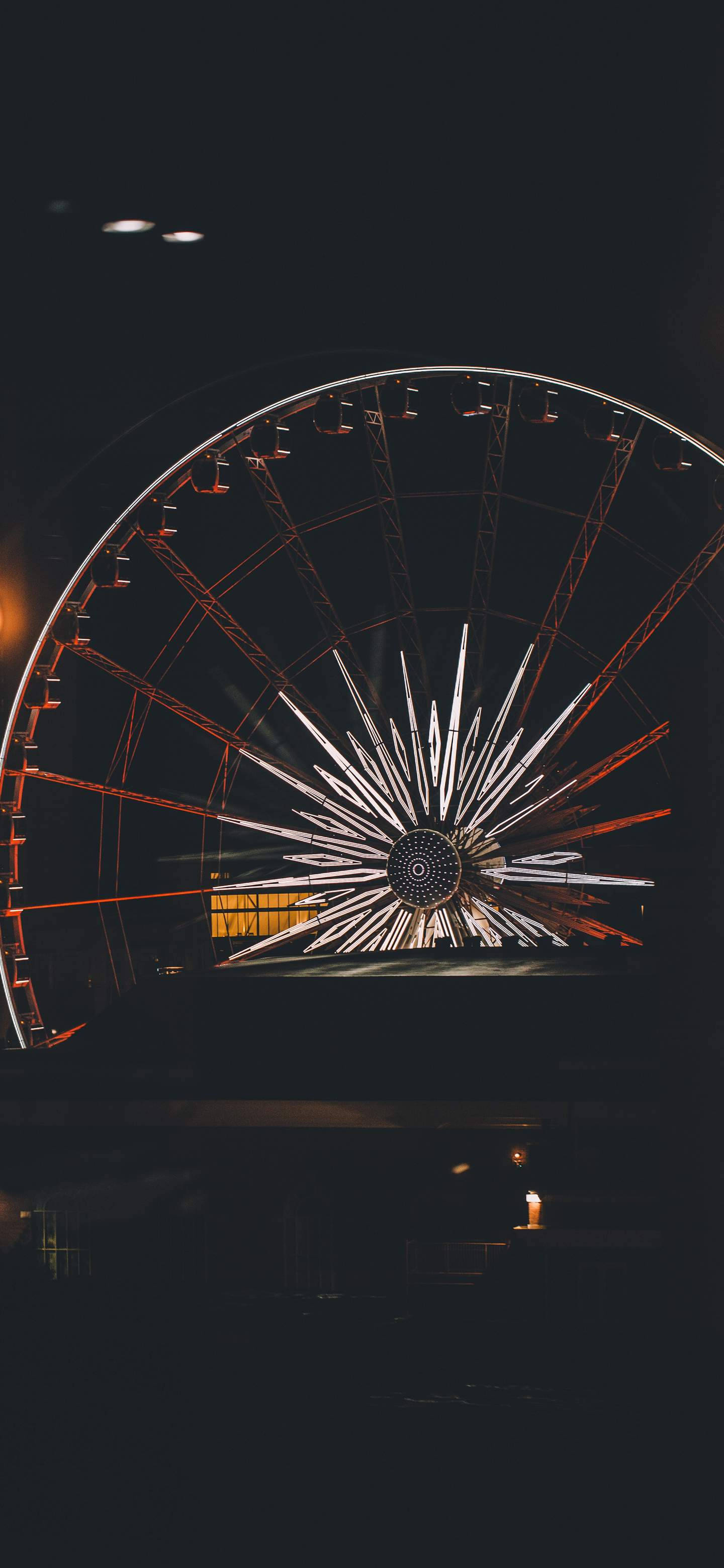 OnePlus 7 Pro, Ferris wheel, warm lights, 2K Phone Wallpaper