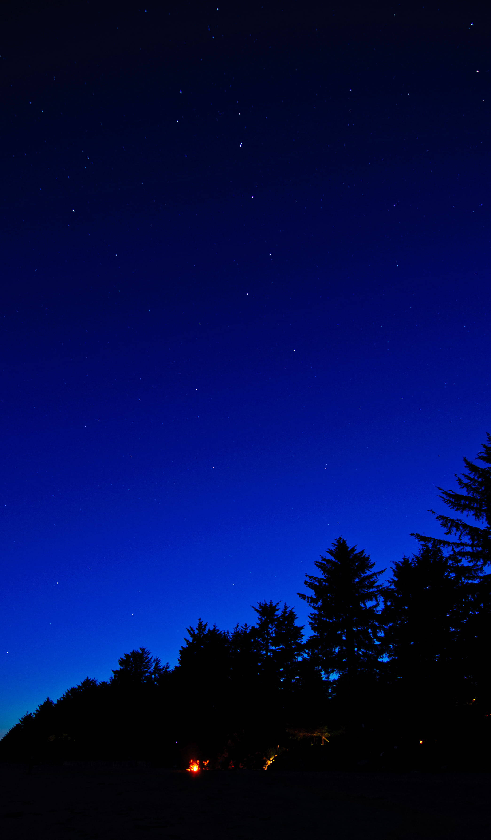OnePlus 7 Pro, evening lights, starry night sky, 2K Phone Wallpaper