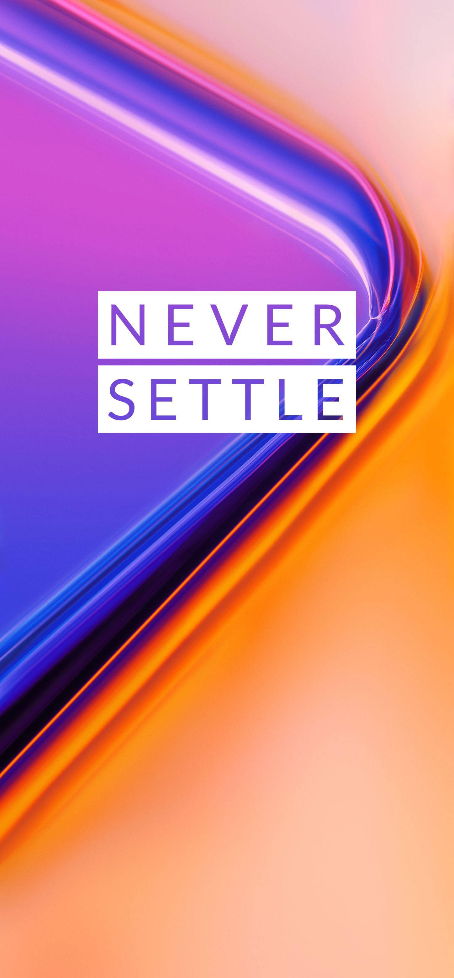 OnePlus 7 Pro, never settle, purple blue, 2K Phone Wallpaper