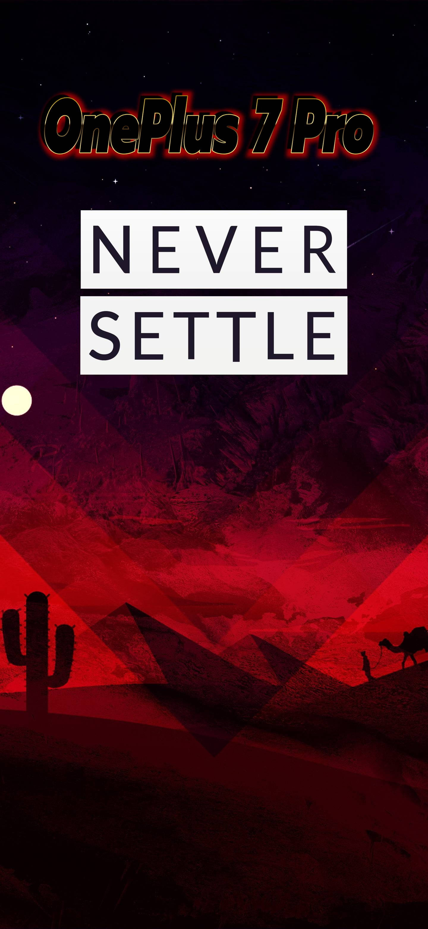 OnePlus 7 Pro, desert landscape, starry night sky, 2K Phone Wallpaper