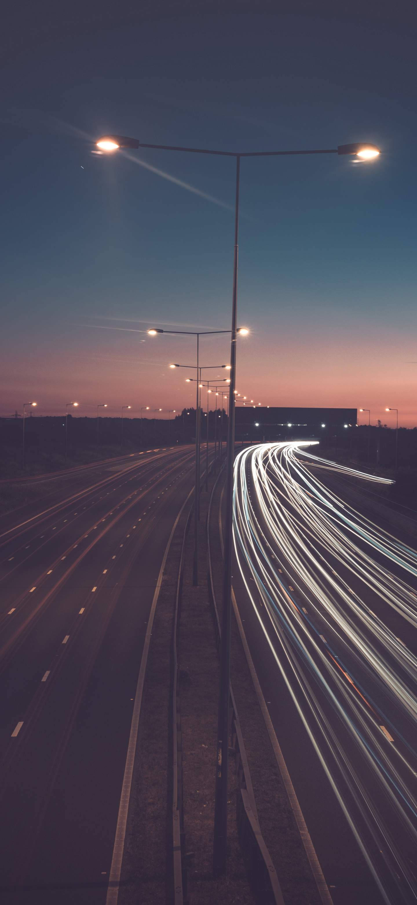 OnePlus 7 Pro, time lapse, highway, 2K Phone Wallpaper