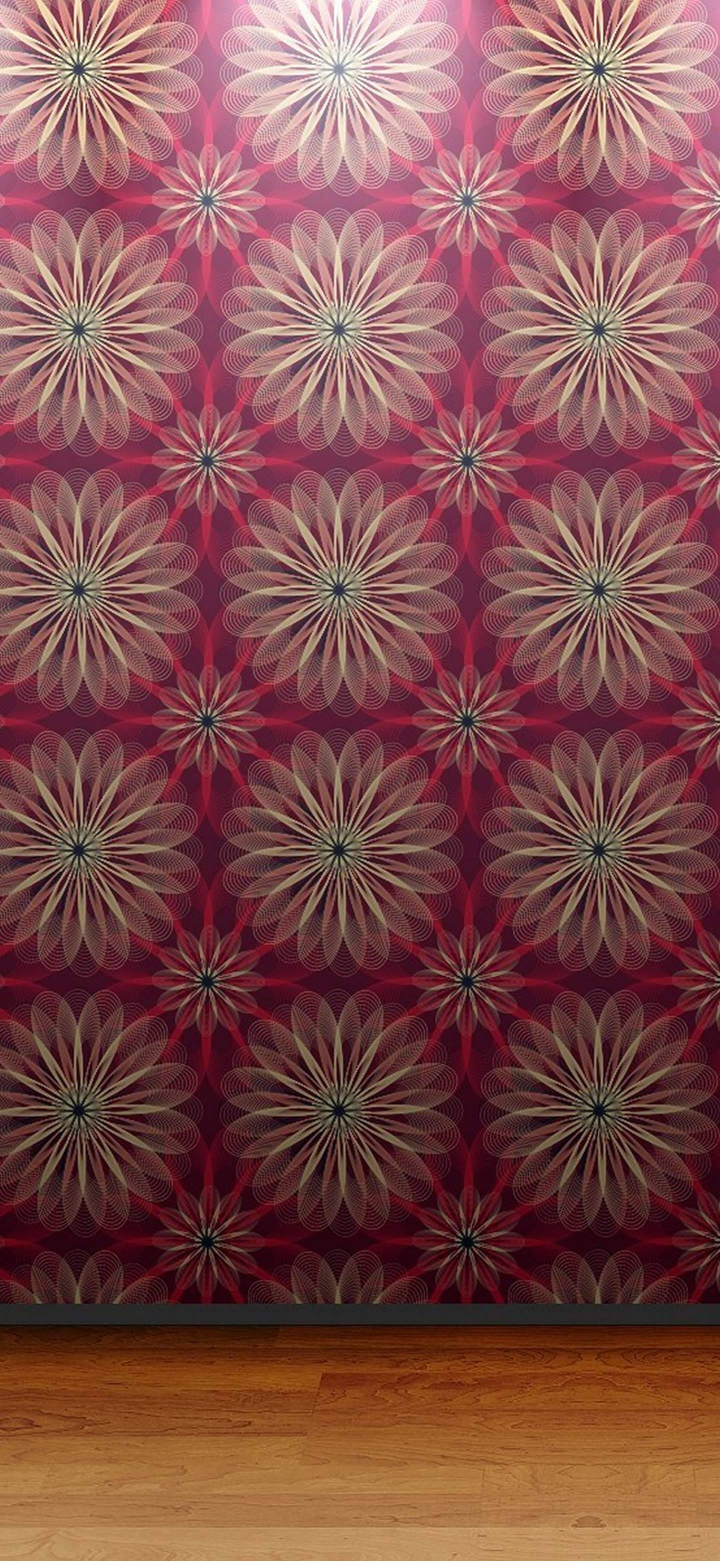 OnePlus 7 Pro, floral pattern, geometric, 2K Phone Wallpaper