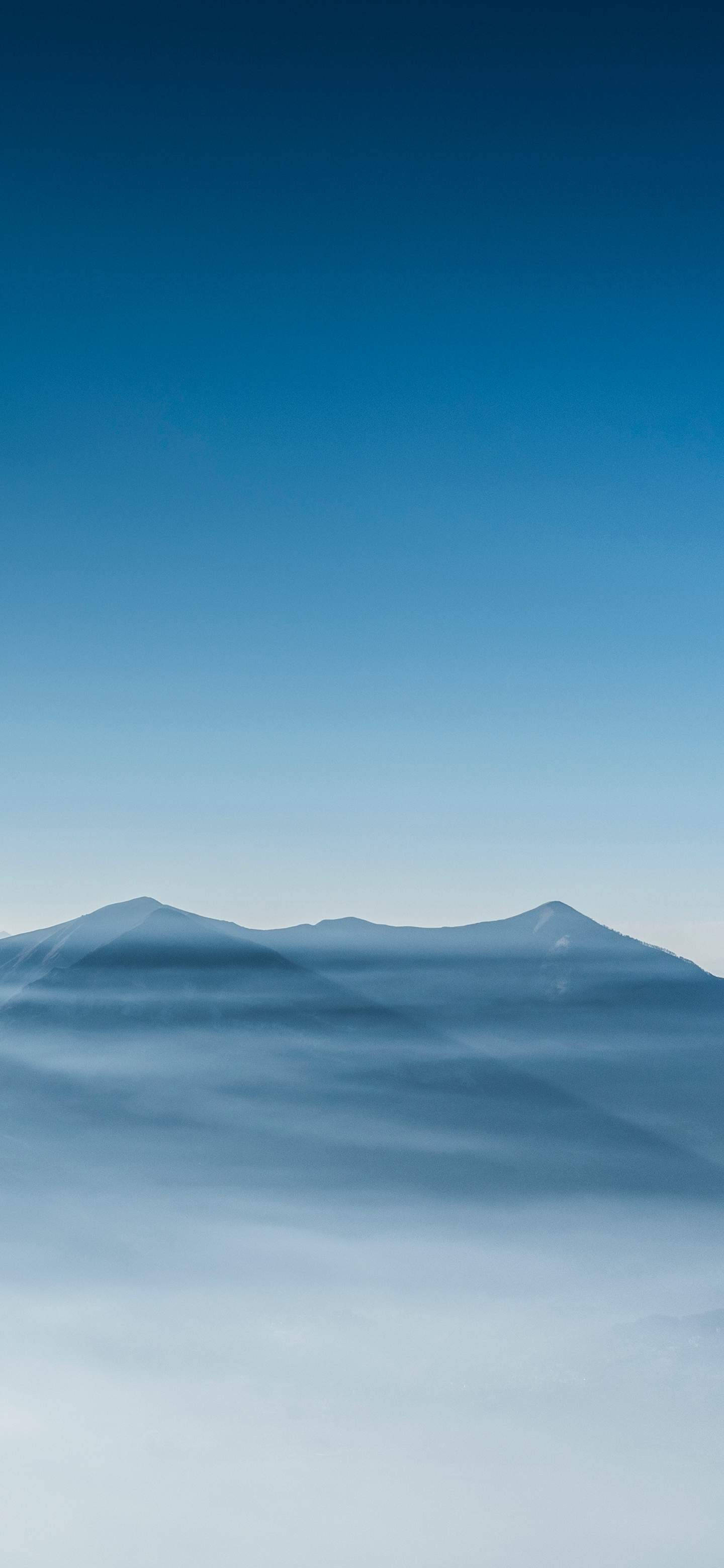 OnePlus 7 Pro, distant mountains, sea of mist, 2K Phone Wallpaper