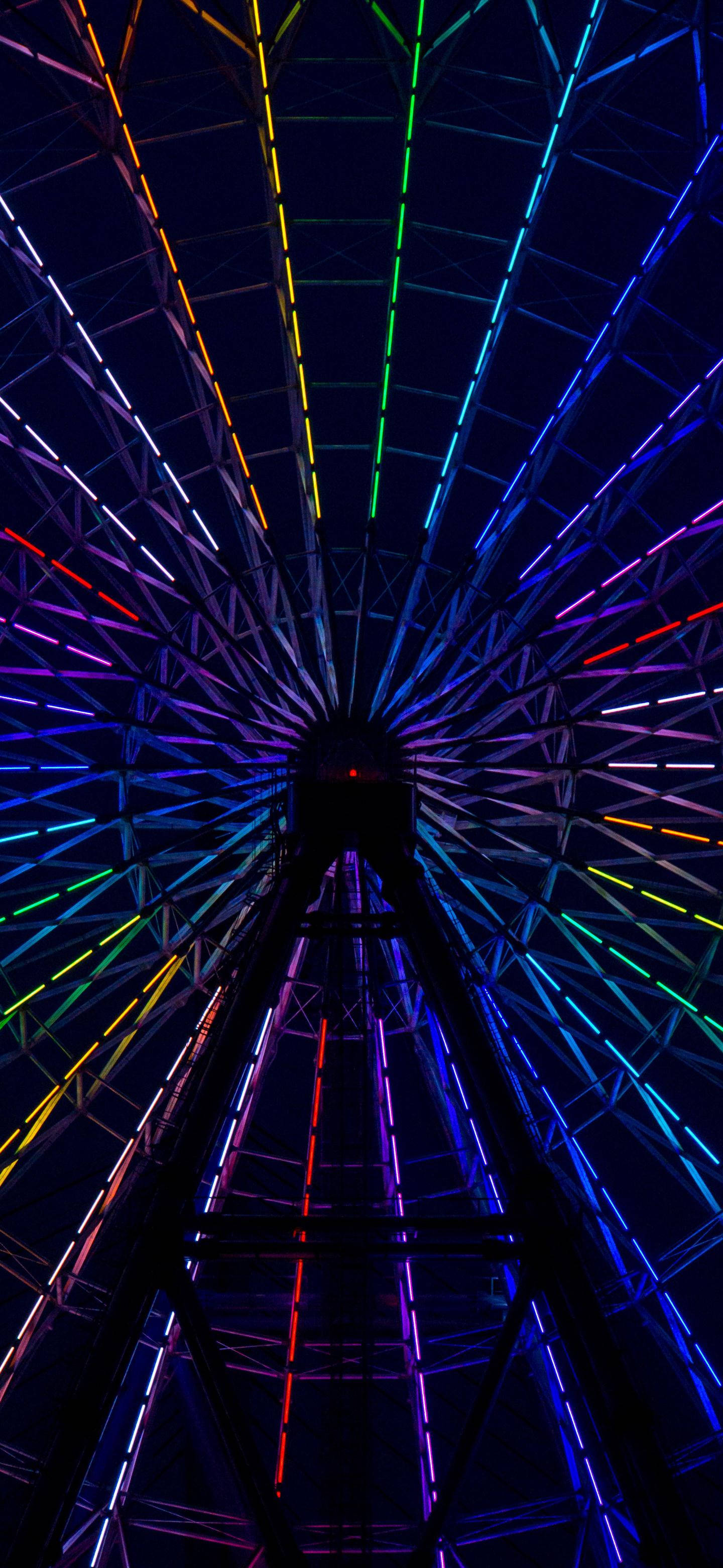 OnePlus 8 Pro, Ferris wheel, night, 2K Phone Wallpaper