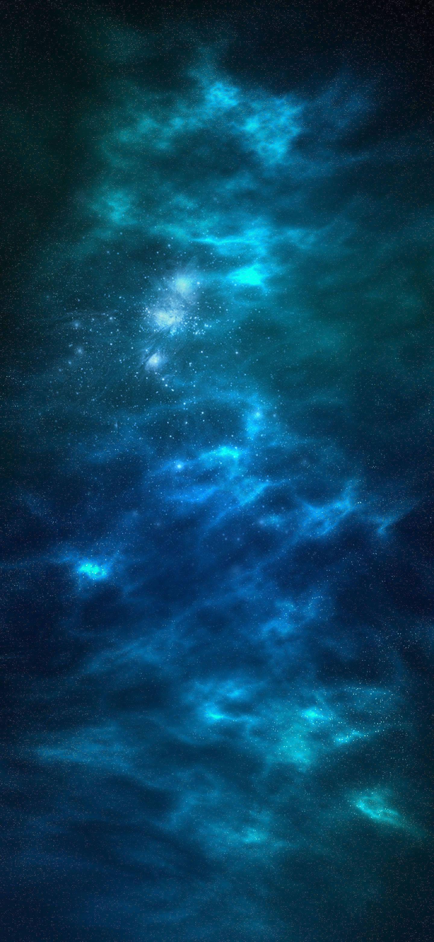 OnePlus 8 Pro, cosmic nebula, deep blues, 2K Phone Wallpaper