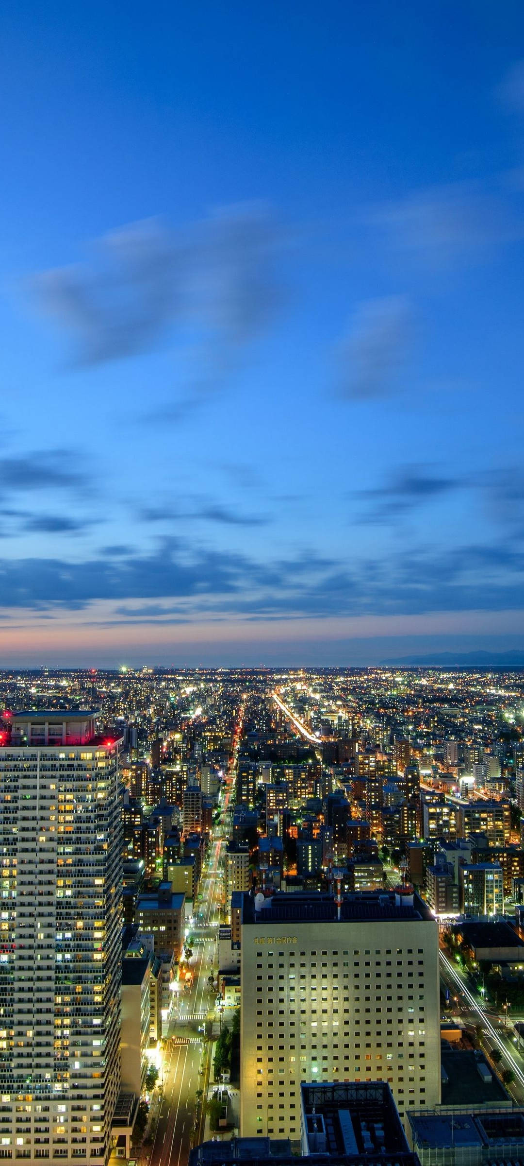 OnePlus 9R, city skyline, twilight, Full HD Phone Wallpaper