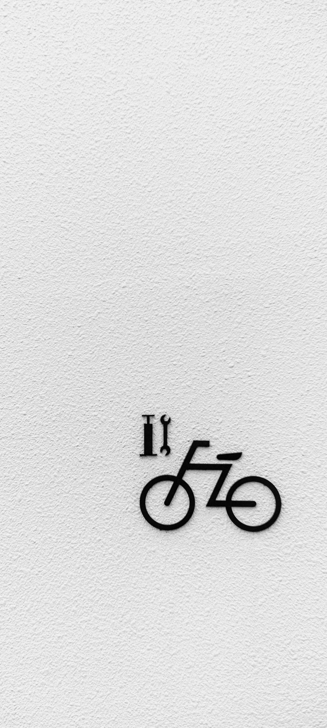OnePlus 9r, minimalist, black bicycle icon, Full HD Phone Wallpaper