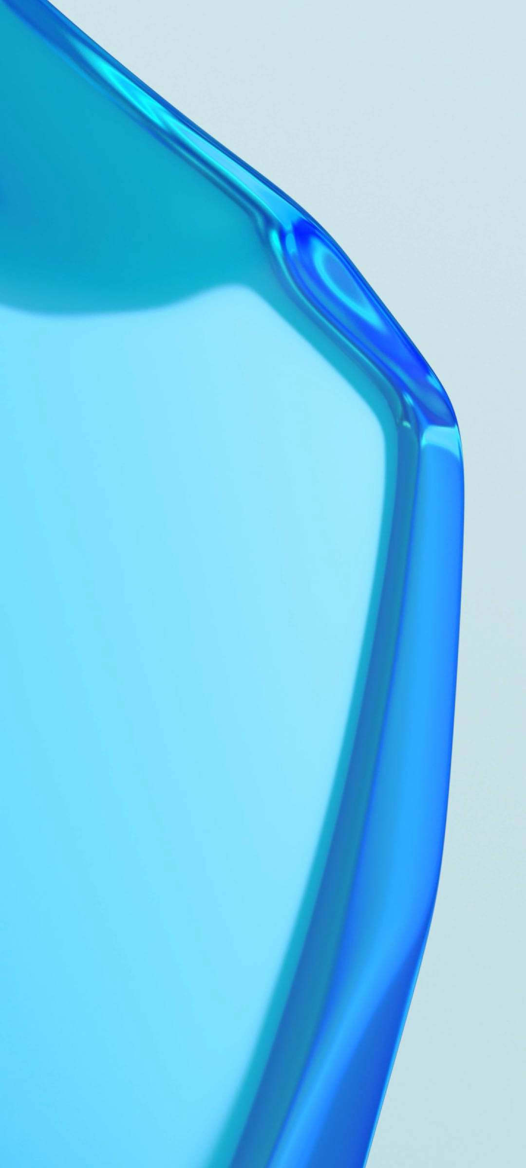 translucent blue glass, OnePlus 9R, smooth curves, Full HD Phone Wallpaper