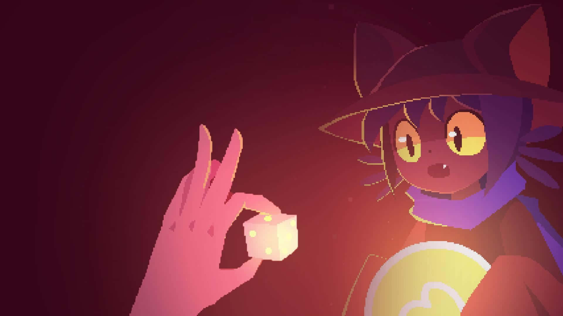 Oneshot, pixel art witch, glowing yellow eyes, Full HD Desktop Wallpaper
