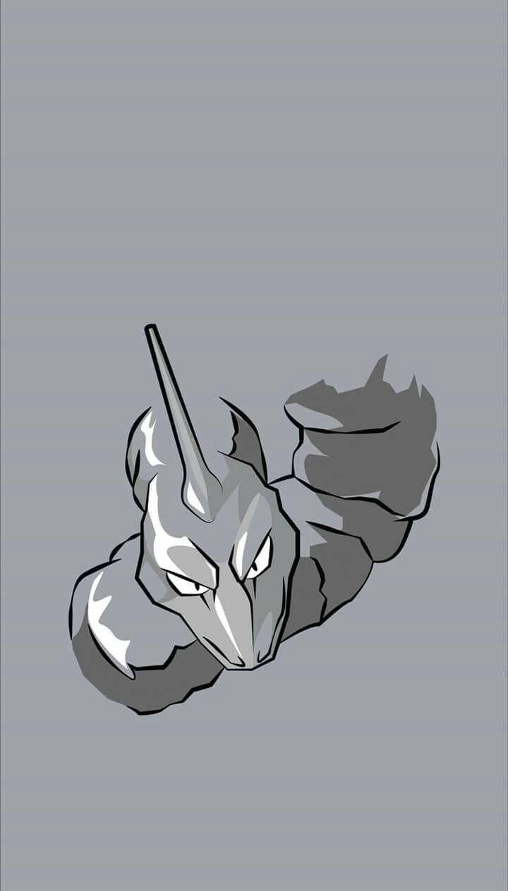 Onix, gray dragon head, sharp horns, SD Phone Wallpaper