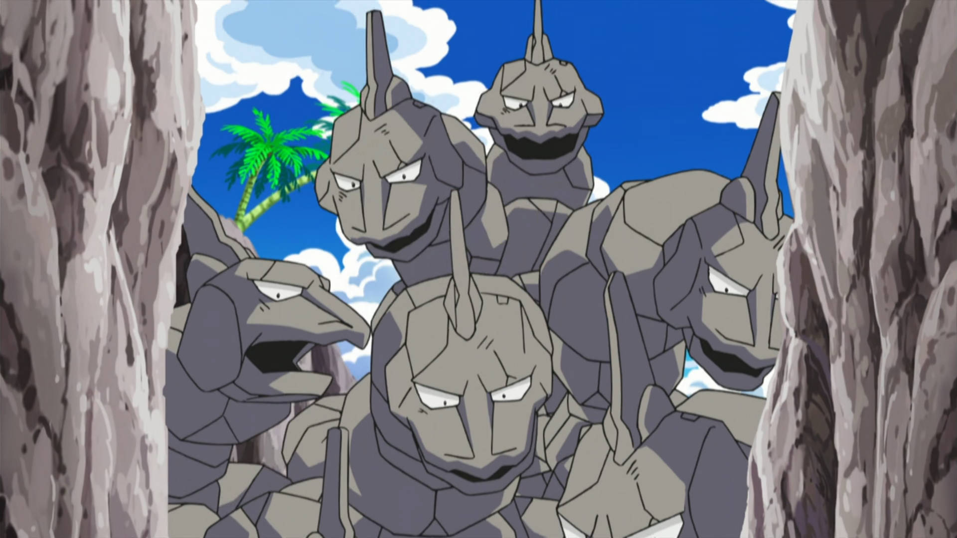 Onix, rocky cliffs, bright blue sky, Full HD Desktop Wallpaper