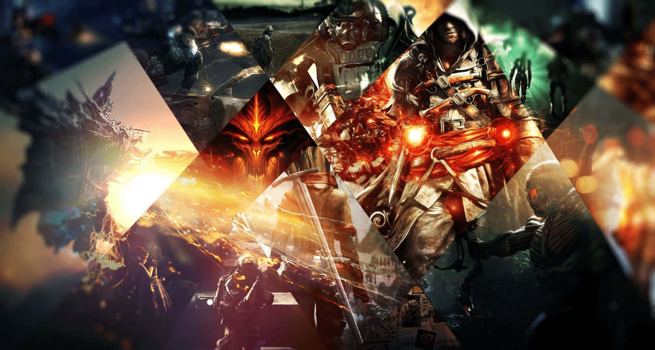 online gaming, armored warriors, monstrous creatures, HD Desktop Wallpaper