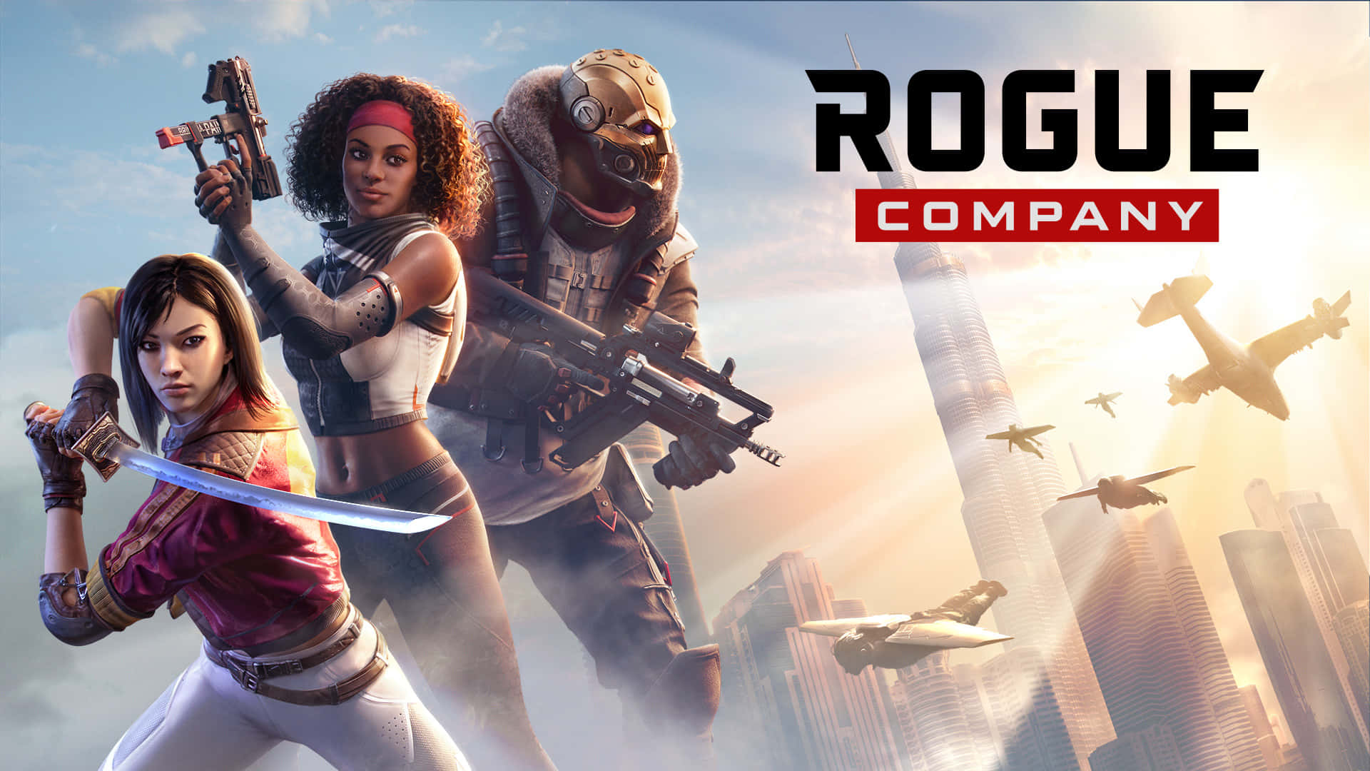 online gaming, futuristic cityscape, flying planes, Full HD Desktop Wallpaper