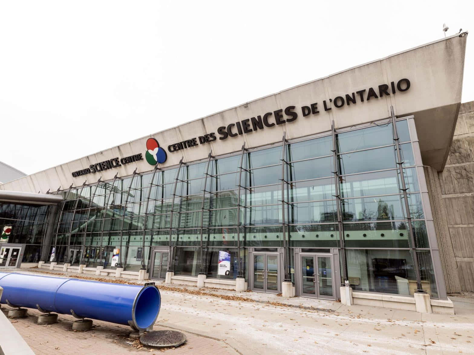 Ontario Science Centre, glass facade, bold signage, HD Desktop Wallpaper