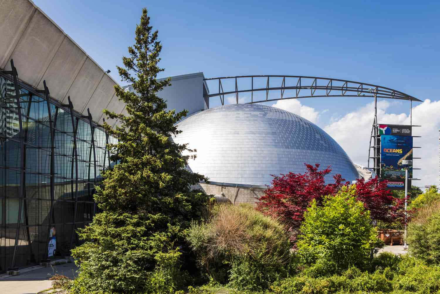 Ontario Science Centre, silver dome, glass walls, HD Desktop Wallpaper