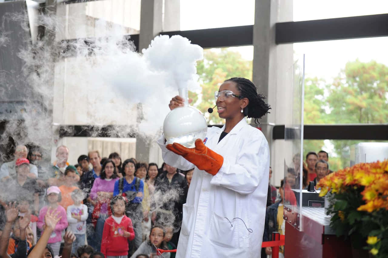 Ontario Science Centre, white lab coat, orange gloves, HD Desktop Wallpaper