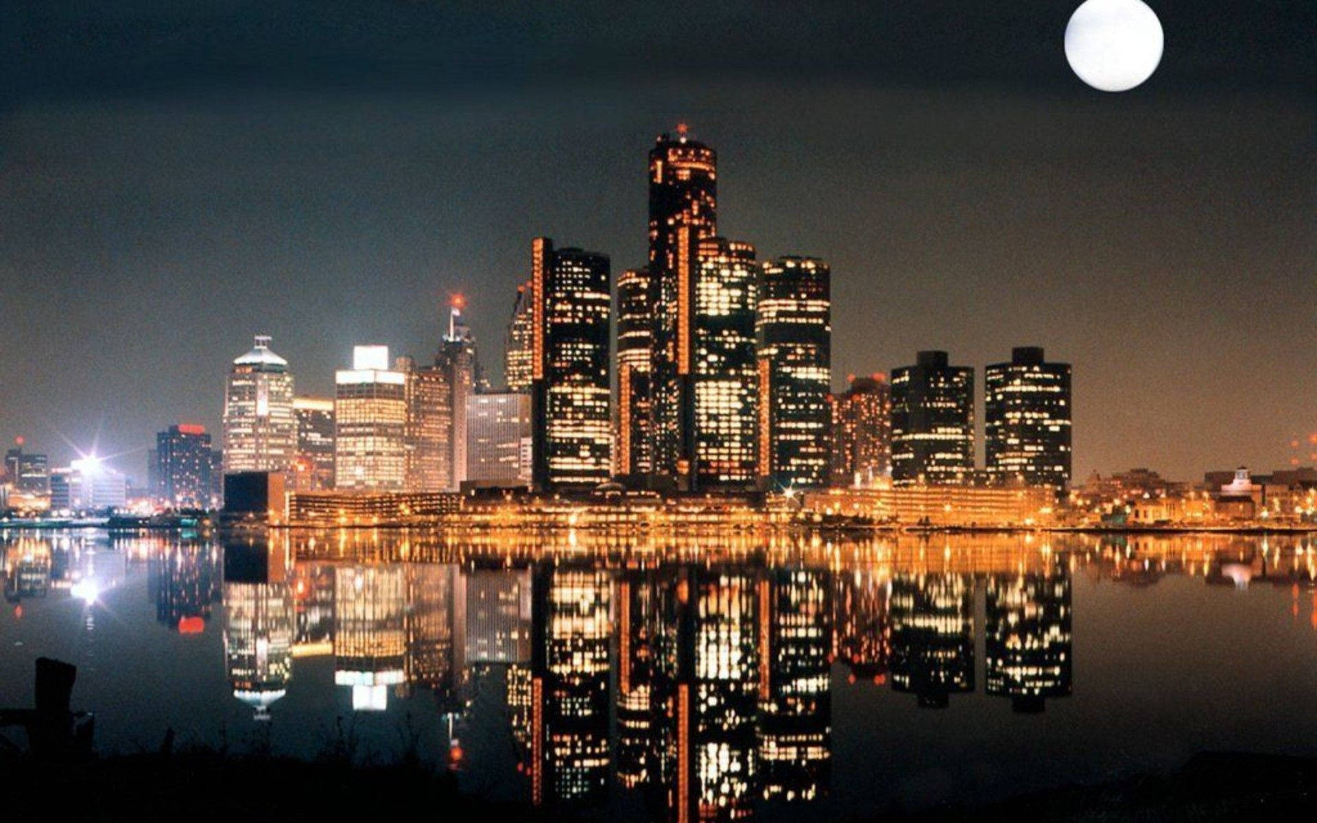 Ontario, Night, City skyline, Full HD Desktop Wallpaper