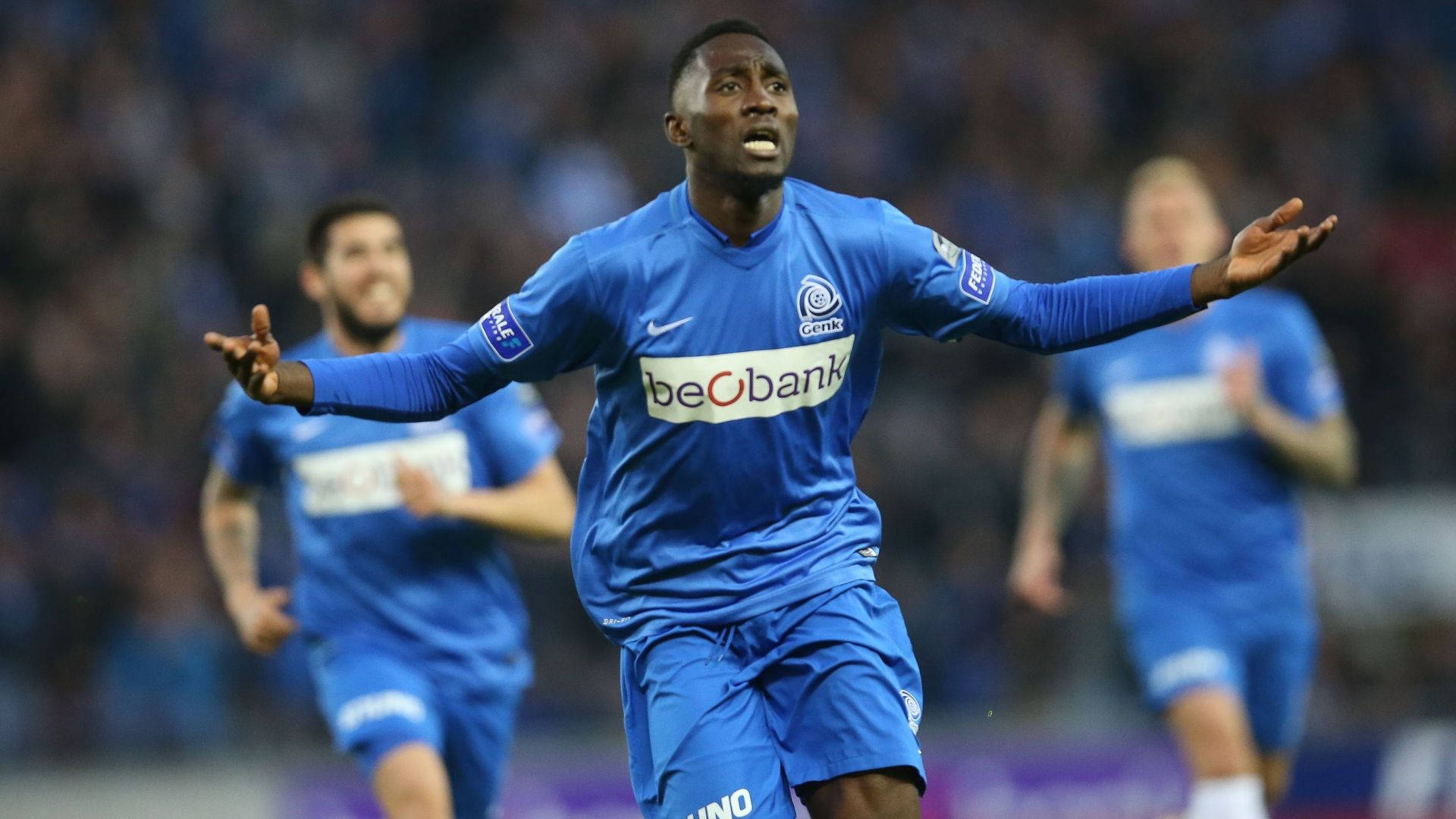 Onyinye Ndidi, blue uniform, stadium field, Full HD Desktop Wallpaper