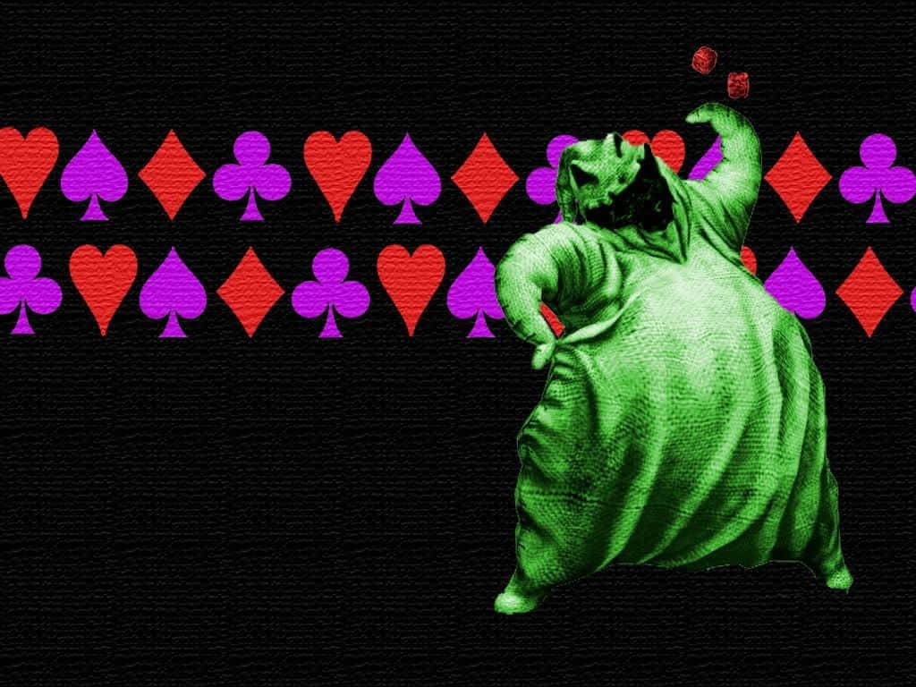 Oogie Boogie, glowing green money bag, red dice, SD Desktop Wallpaper