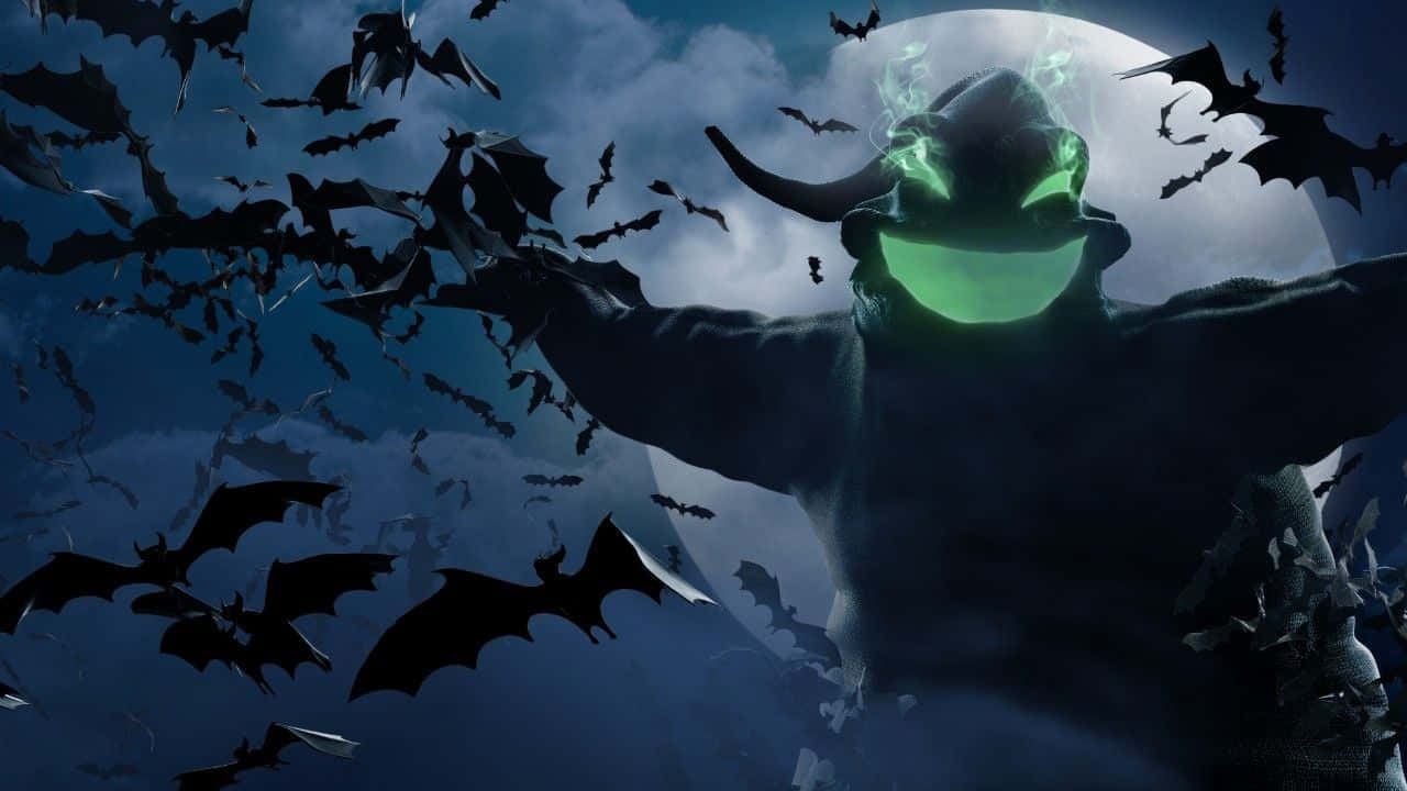 Oogie Boogie, glowing green eyes, horns, HD Desktop Wallpaper
