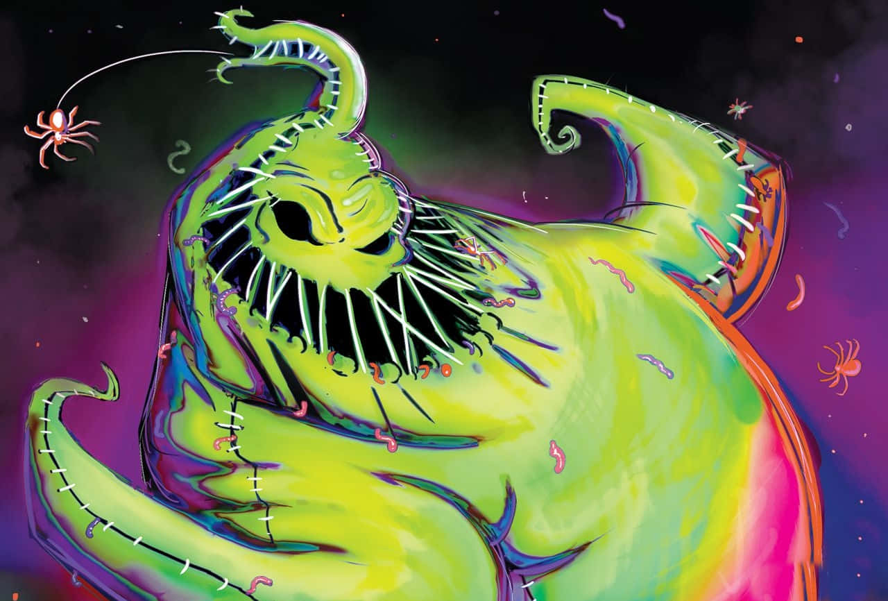 Oogie Boogie, neon green, stitched monster, HD Desktop Wallpaper