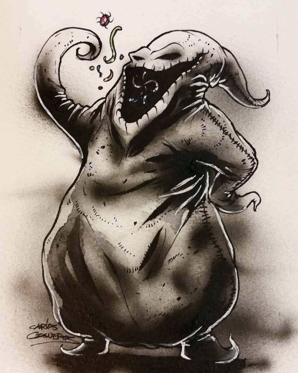 Oogie Boogie, grotesque stitched monster, gaping mouth, HD Phone Wallpaper