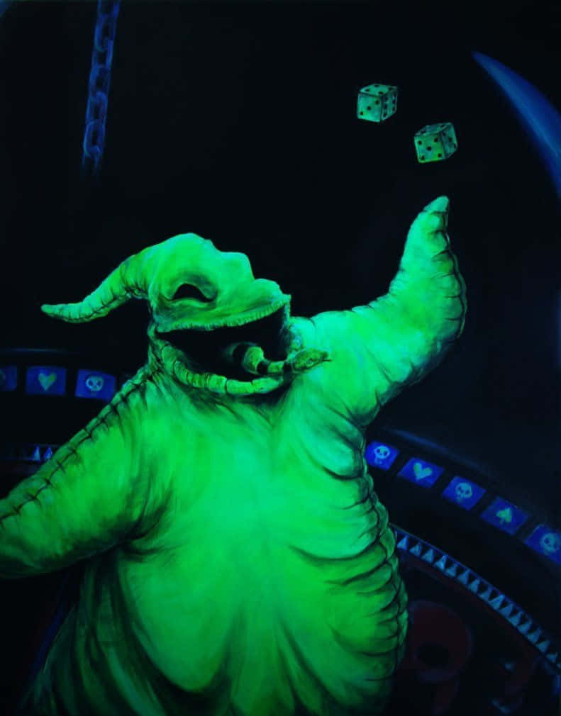 Oogie Boogie, glowing green, stitched monster, SD Phone Wallpaper