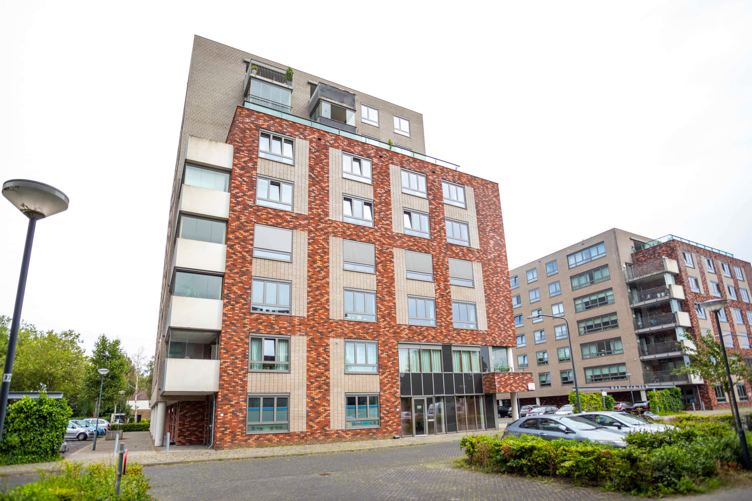 Oosterhout, modern apartment building, brick, Full HD Desktop Wallpaper