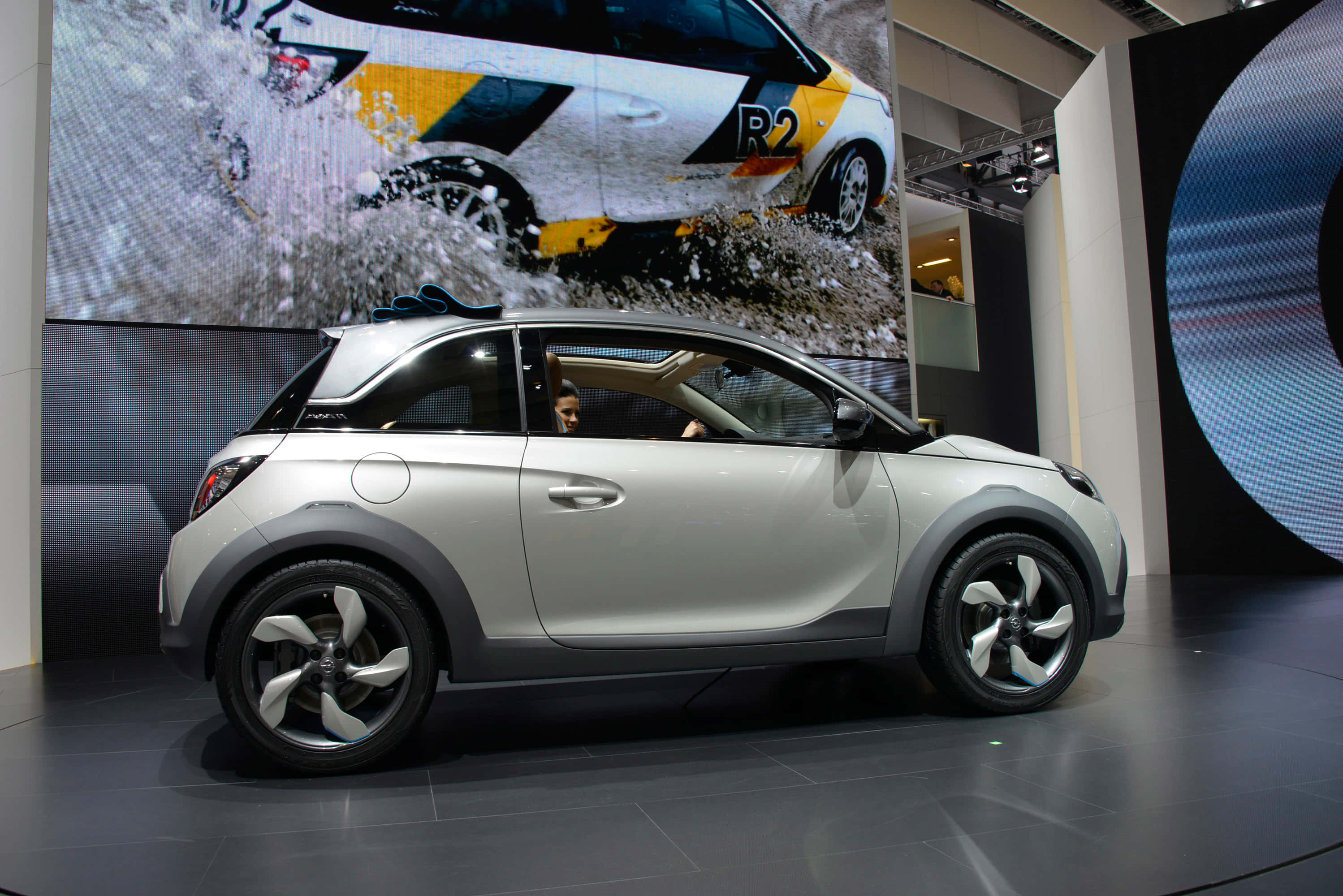 Opel Adam, silver, auto show, 2K Desktop Wallpaper