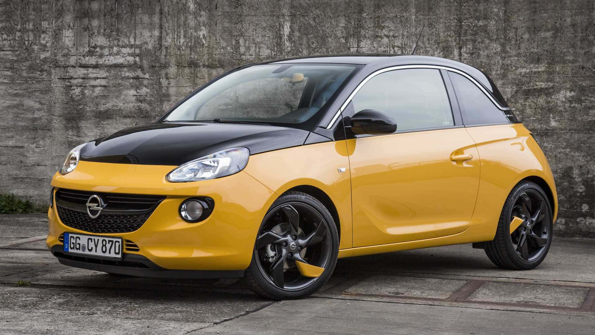 Opel Adam, vibrant yellow, black, Full HD Desktop Wallpaper