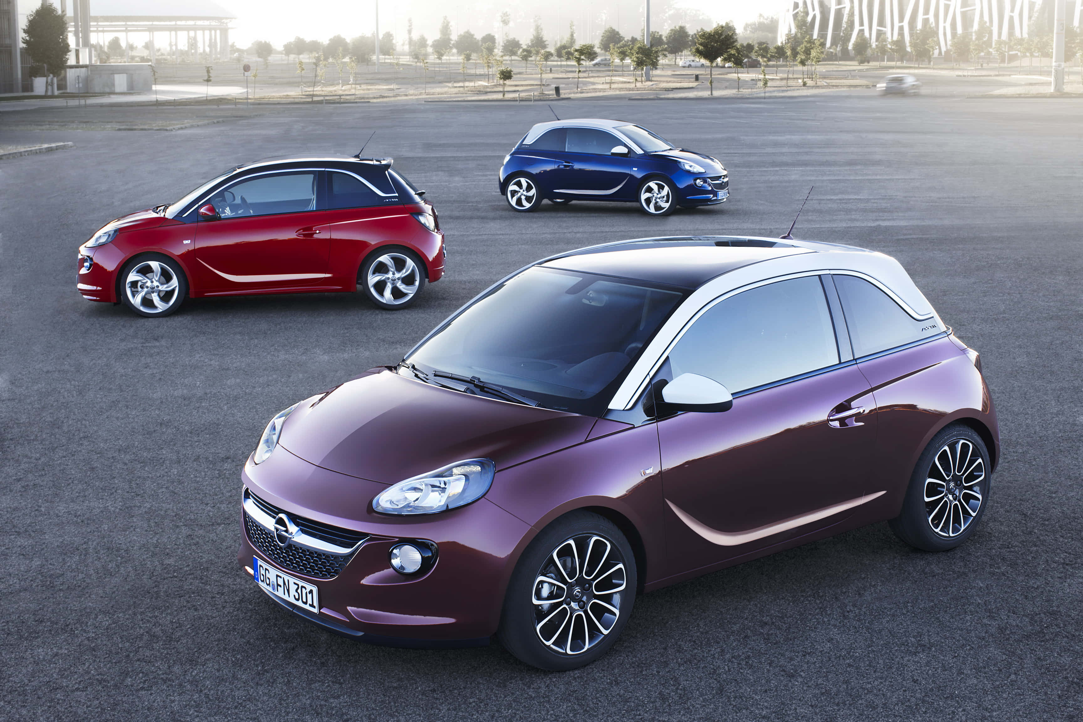 Opel Adam, red, blue, 2K Desktop Wallpaper