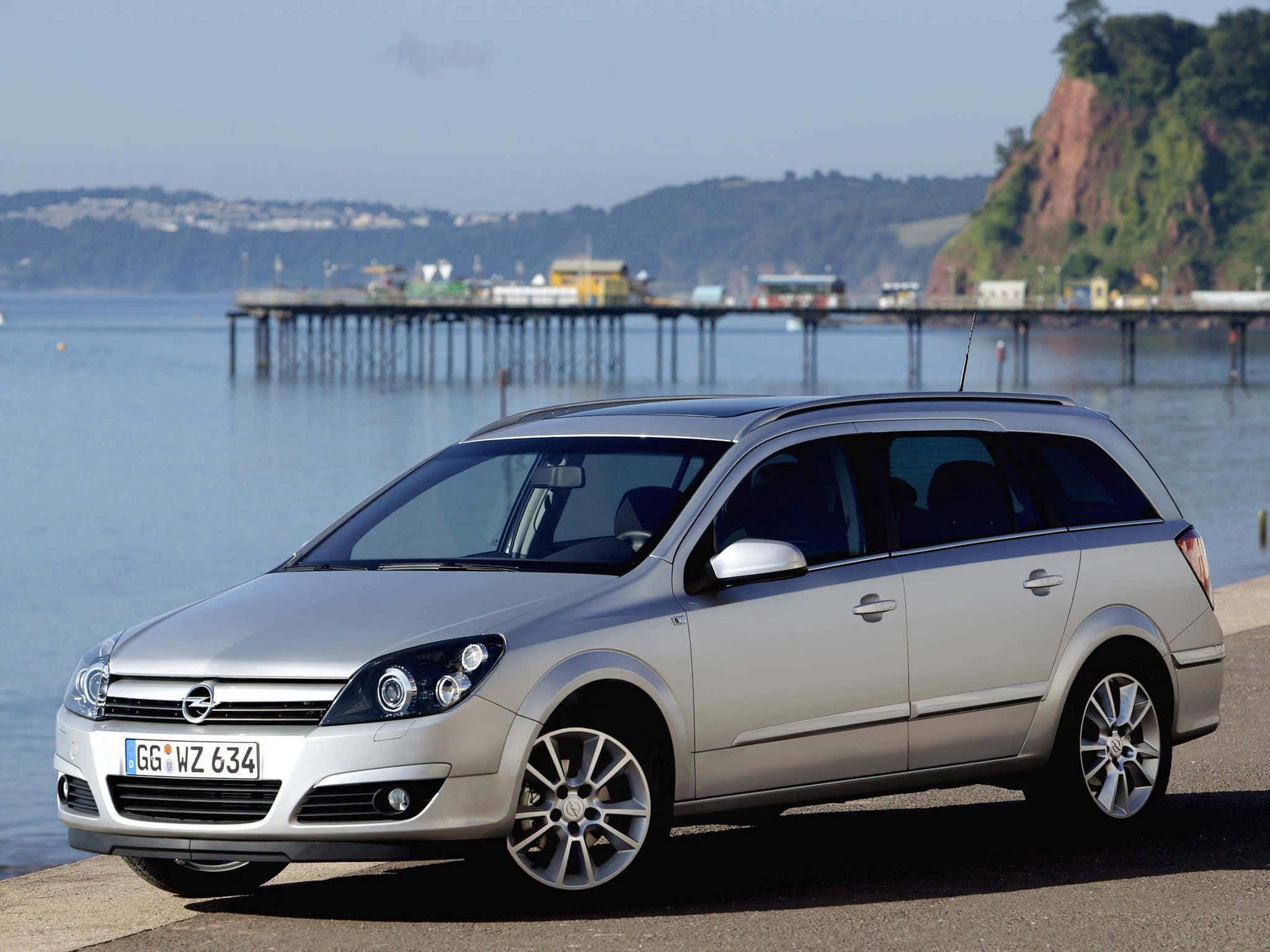 Opel Astra, silver, station wagon, Full HD Desktop Wallpaper