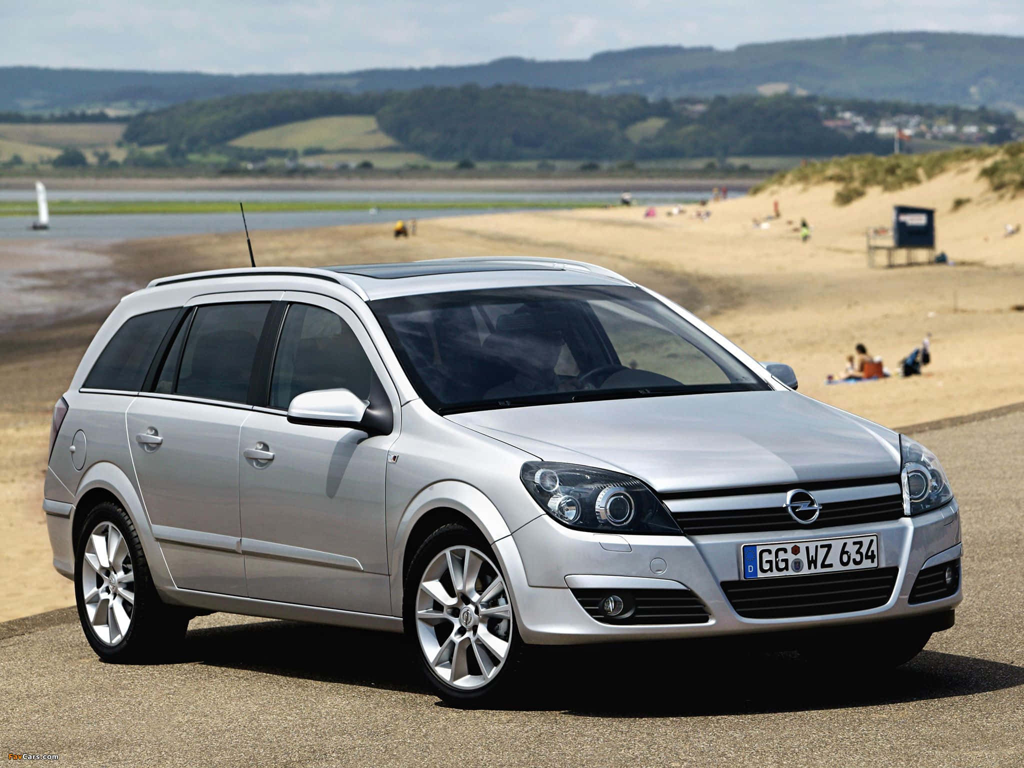 Opel Astra, silver, station wagon, Full HD Desktop Wallpaper