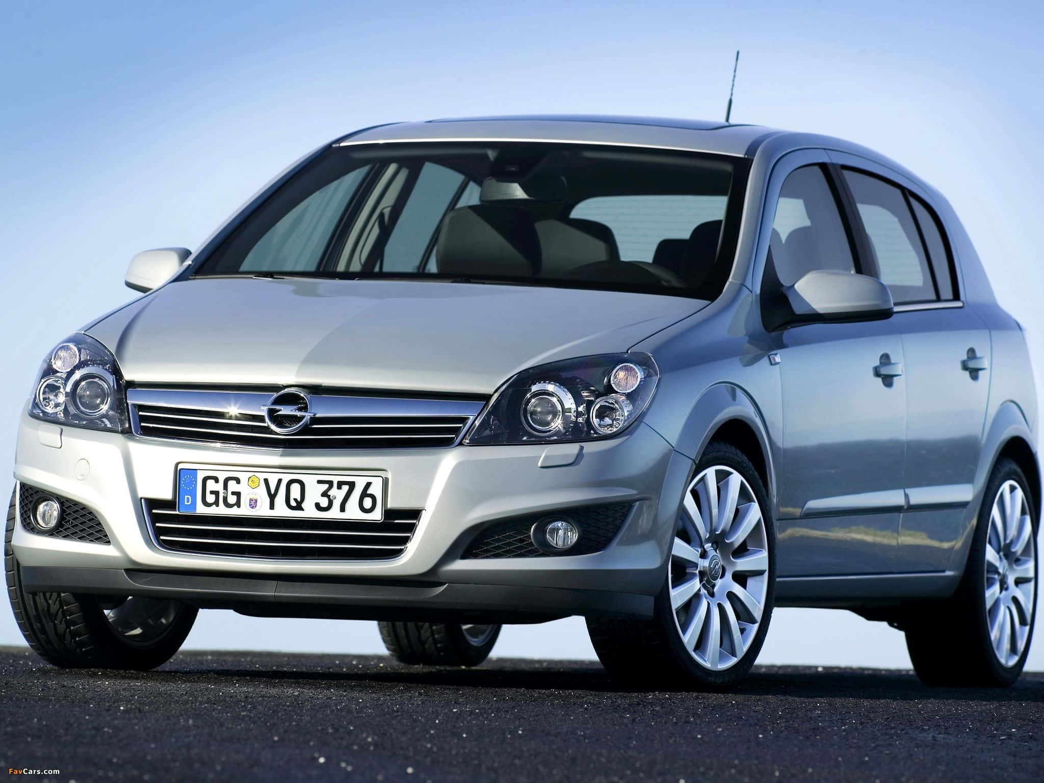 Opel Astra, silver, hatchback, Full HD Desktop Wallpaper