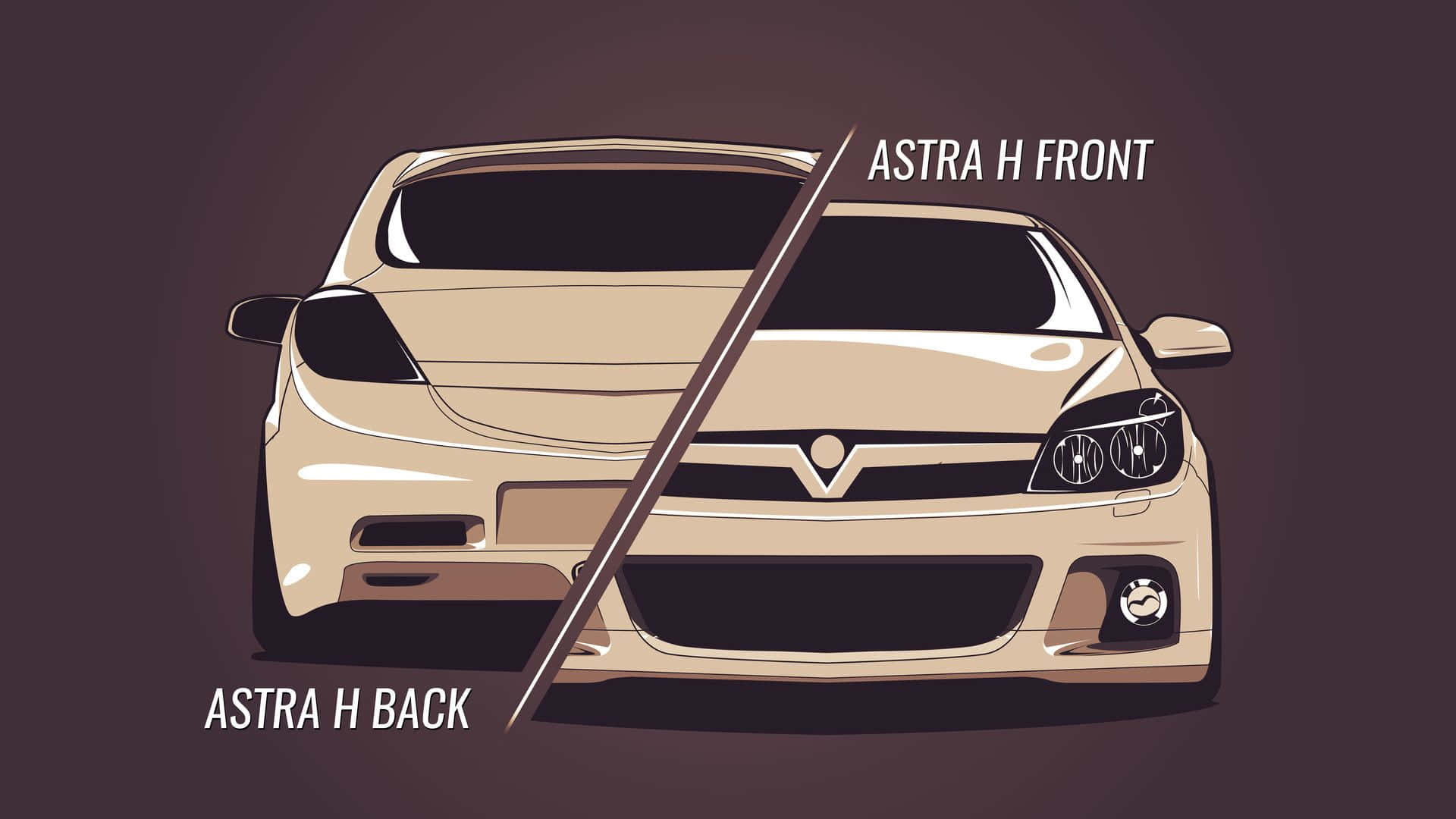 Opel Astra H, beige, dark brown background, Full HD Desktop Wallpaper
