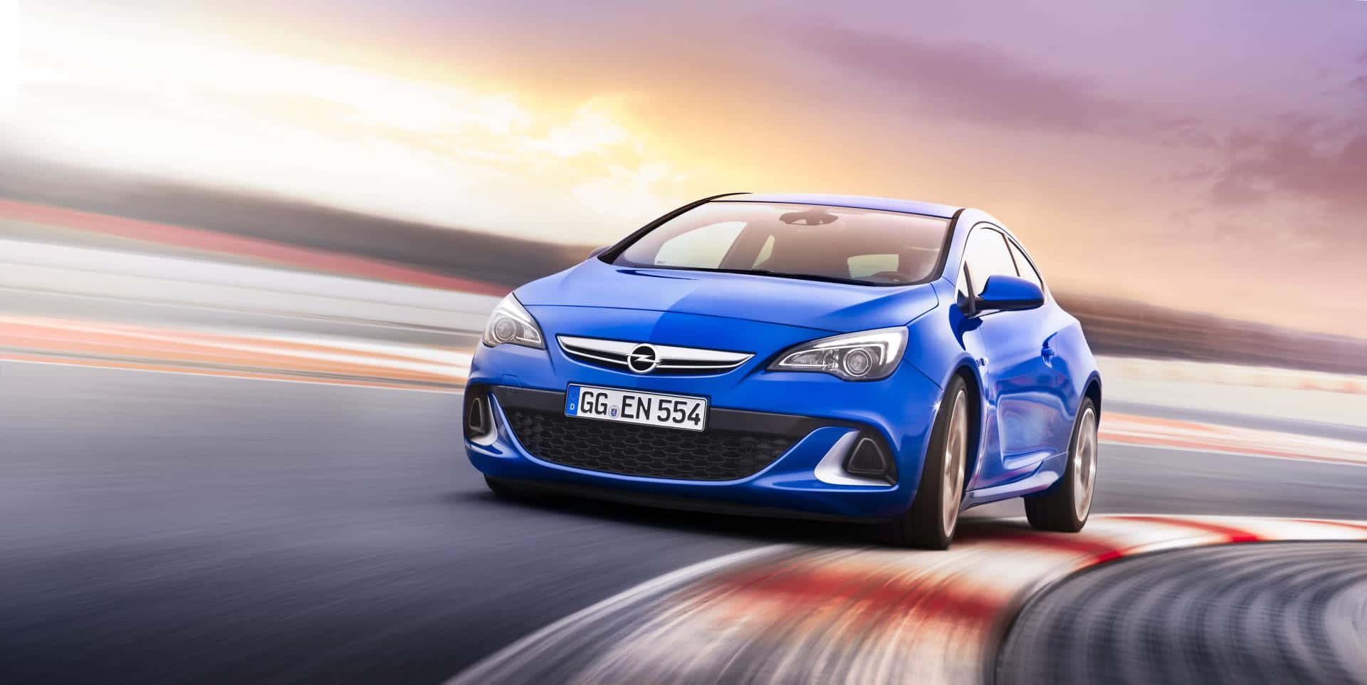 Opel Astra, sunset, racetrack, Full HD Desktop Wallpaper