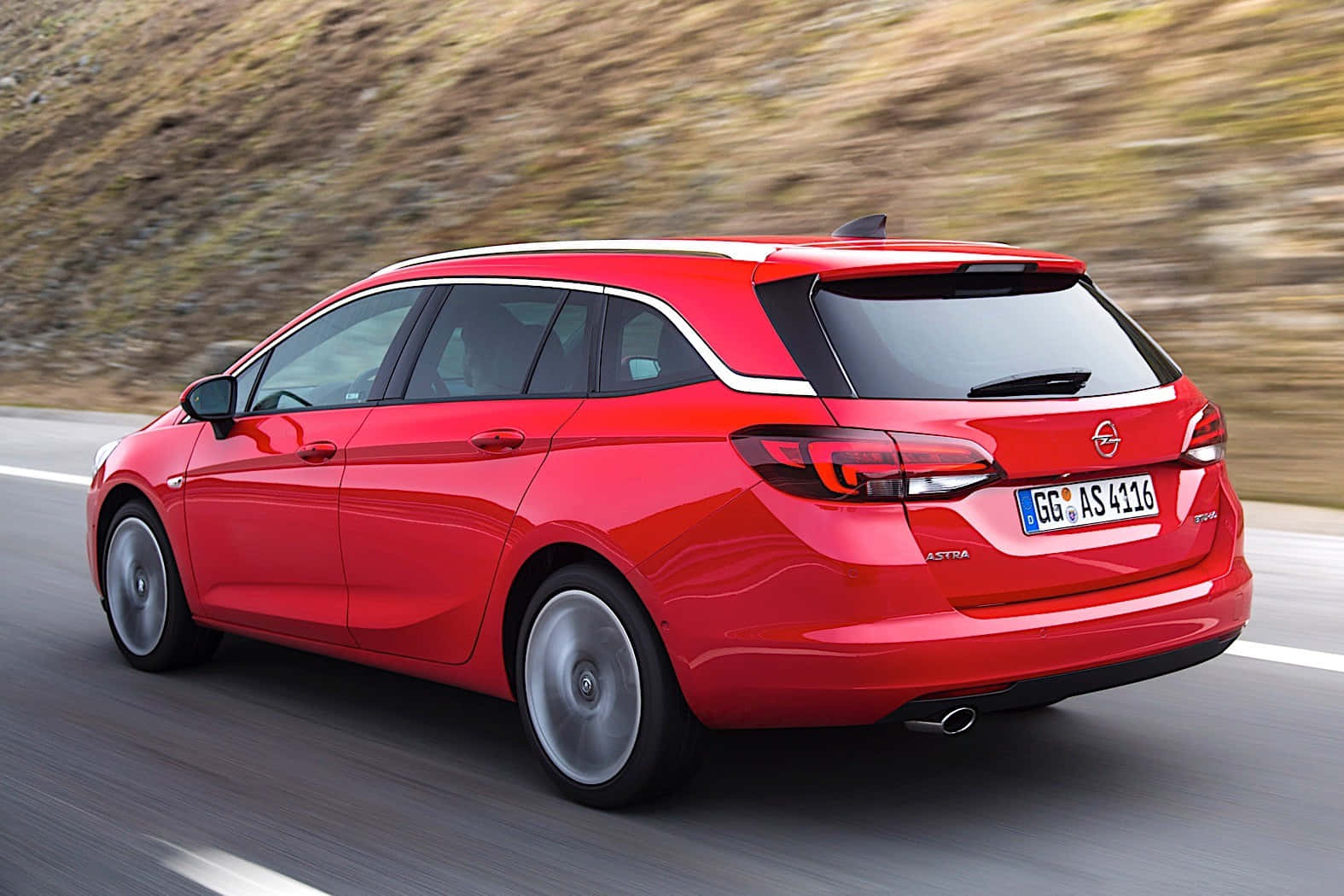 Opel Astra, station wagon, vibrant red, HD Desktop Wallpaper