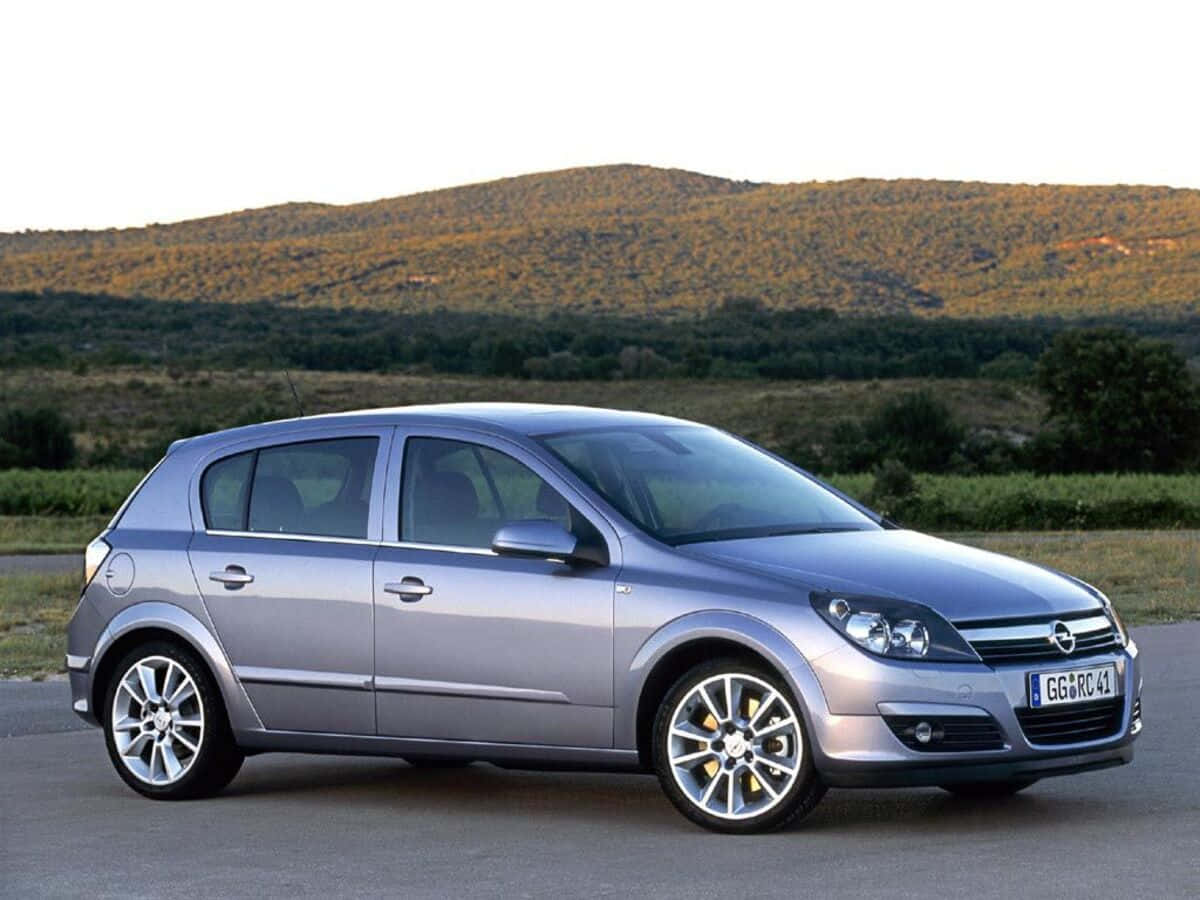 Opel Astra, silver, asphalt, SD Desktop Wallpaper