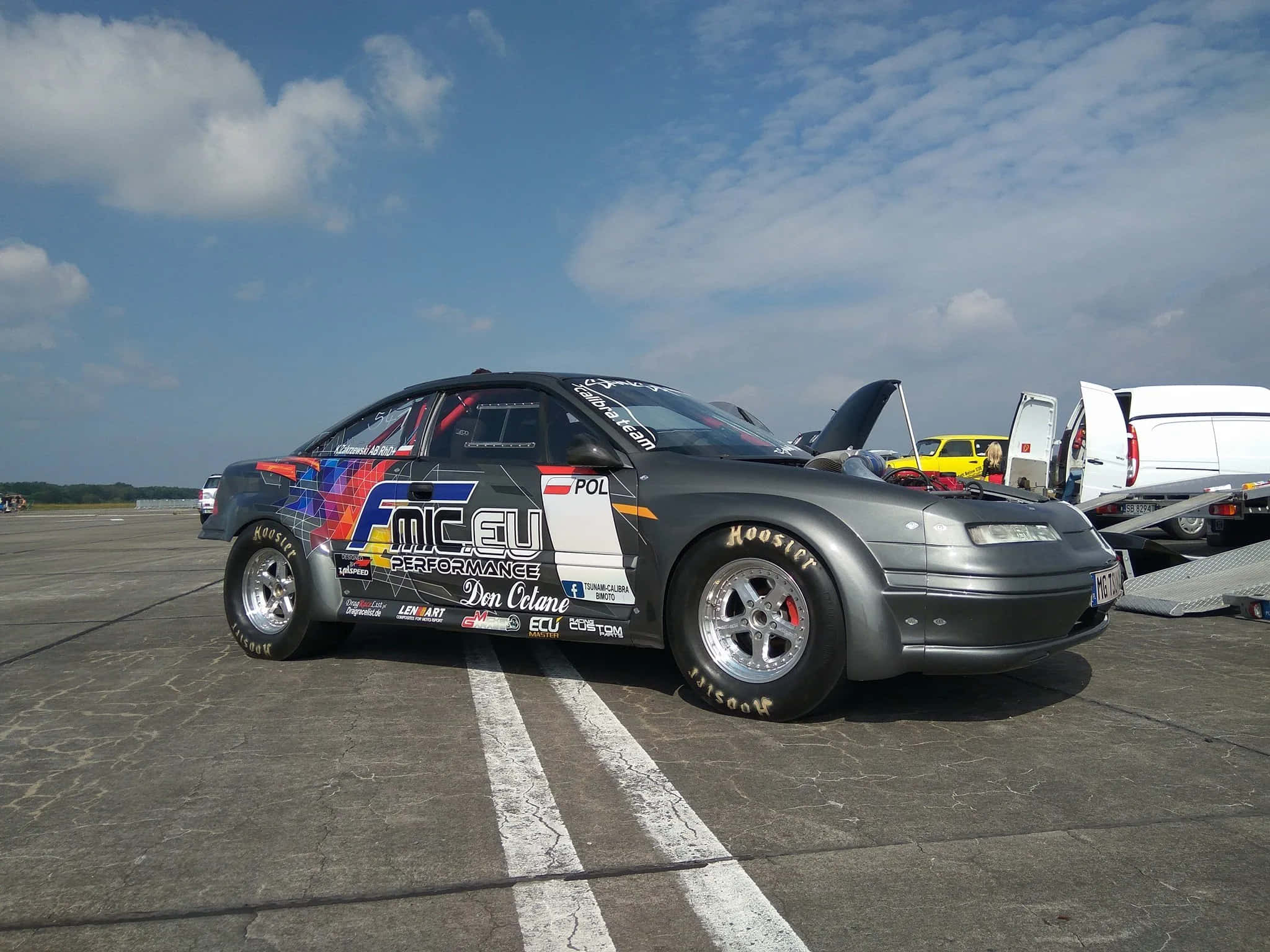 Opel Calibra, gray, drift race car, Full HD Desktop Wallpaper