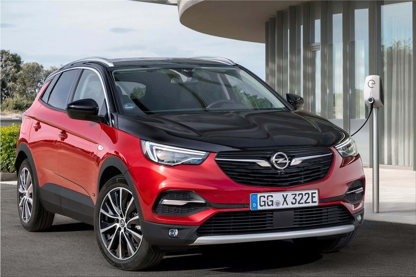 Opel Grandland X, red and black, electric SUV, HD Desktop Wallpaper