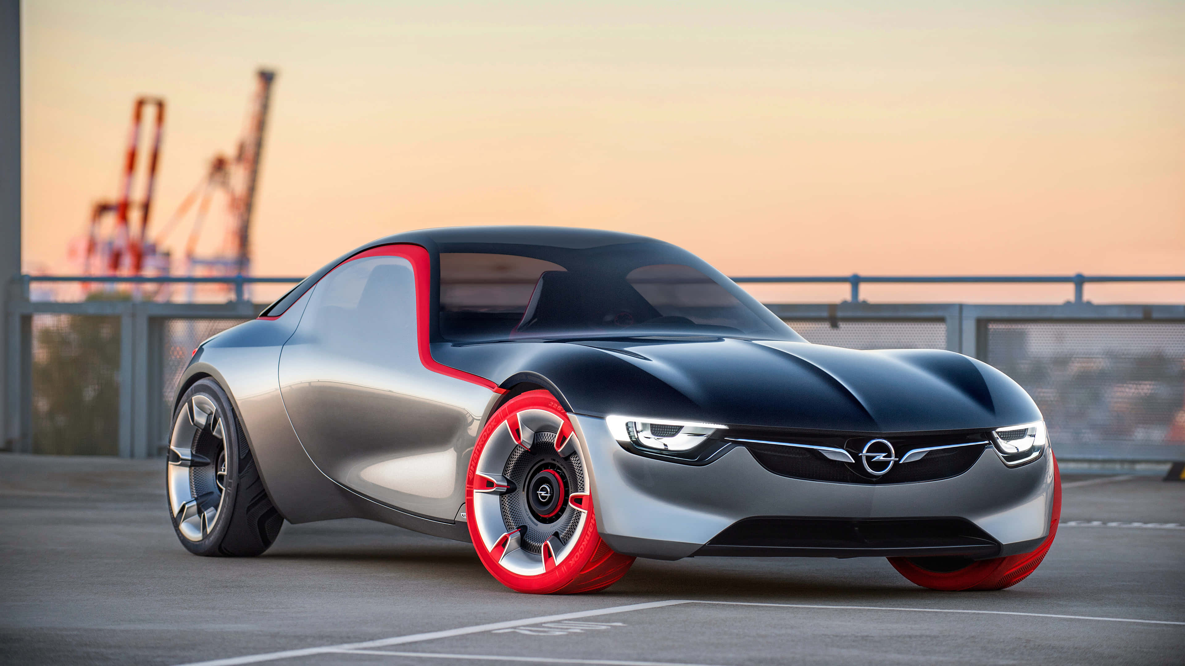 Opel GT, silver, black, 4K Desktop Wallpaper
