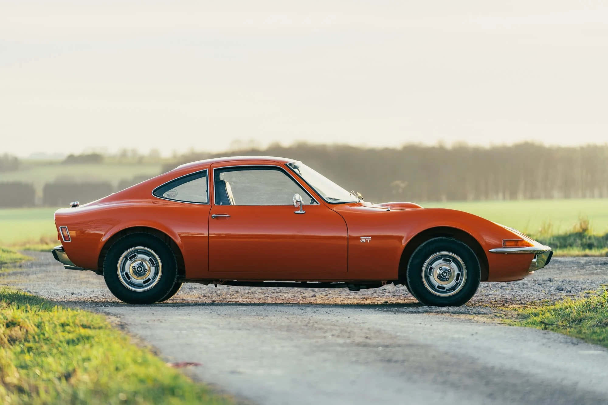 Opel GT, classic sports car, vibrant orange, Full HD Desktop Wallpaper