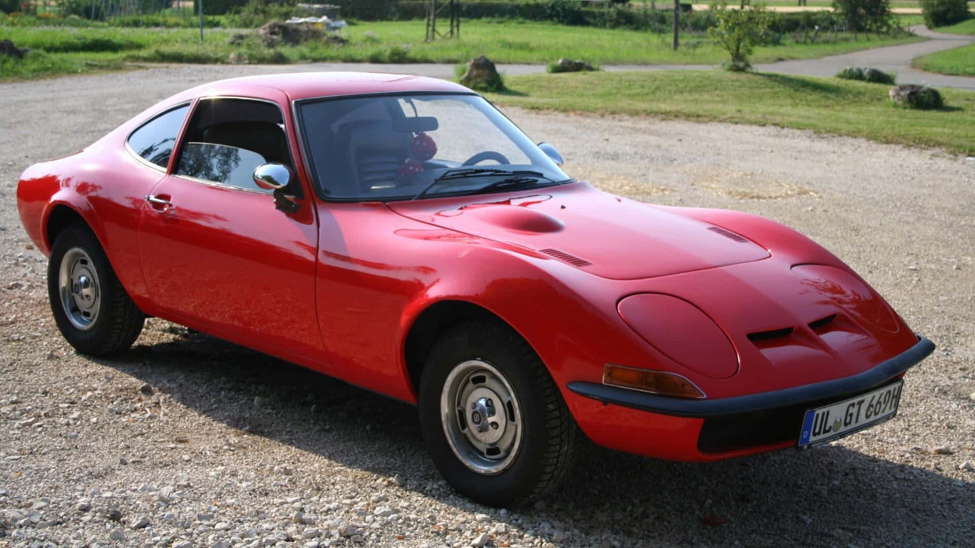 Opel GT, vibrant red, bright sunlight, Full HD Desktop Wallpaper