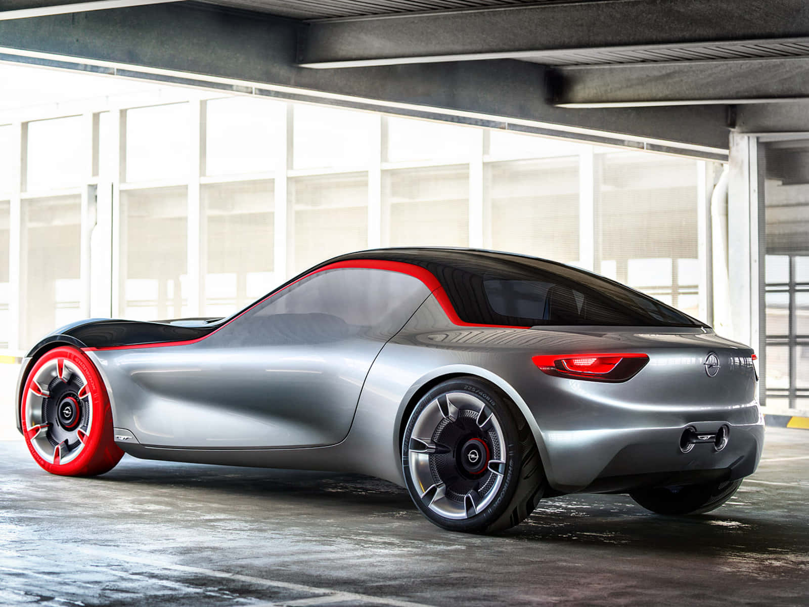 Opel GT, silver, red accents, HD Desktop Wallpaper