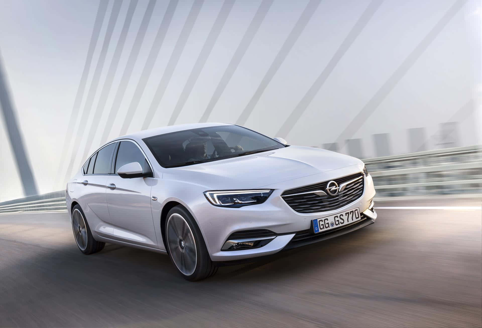 Opel Insignia, silver, modern bridge, Full HD Desktop Wallpaper