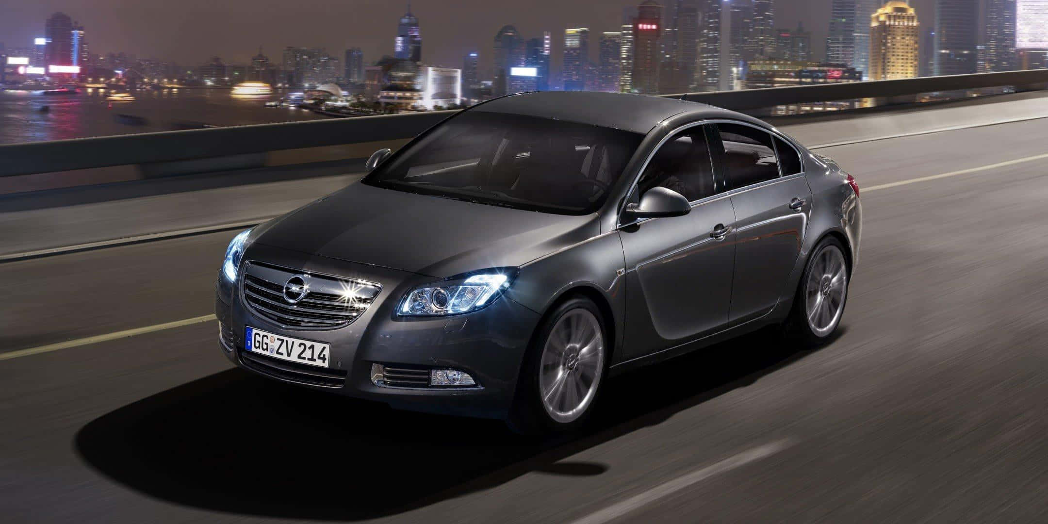 Opel Insignia, gray sedan, bridge, Full HD Desktop Wallpaper