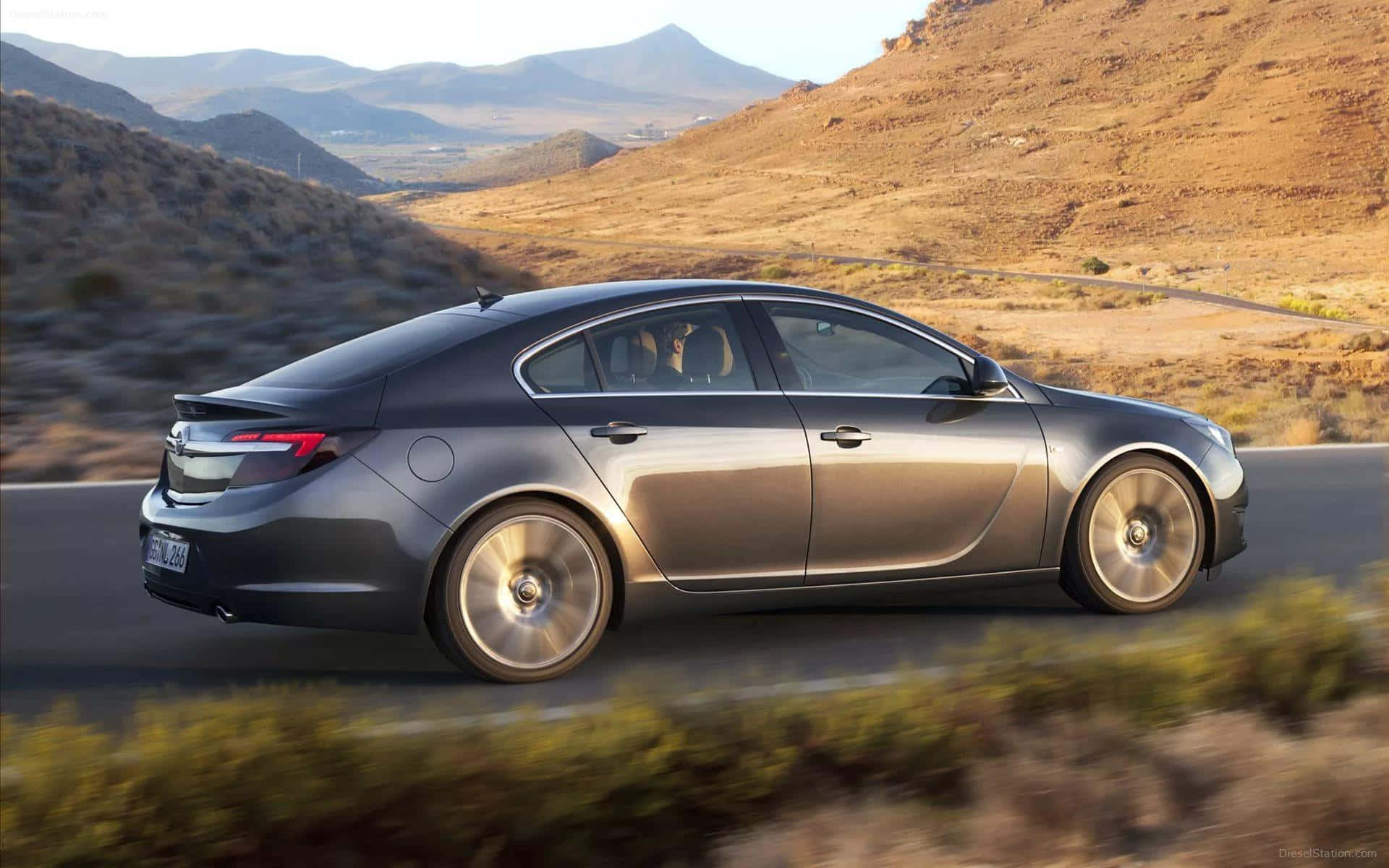 Opel Insignia, silver, winding desert road, Full HD Desktop Wallpaper